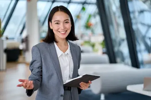 Female HR manager smiling